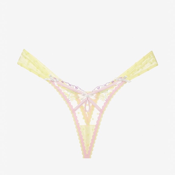 For Love And Lemons Buttercup Bunches Thong Panty Yellow Small NEW - Picture 3 of 4